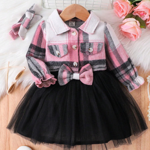 SN Girl Black Color Two Piece Set With Belt