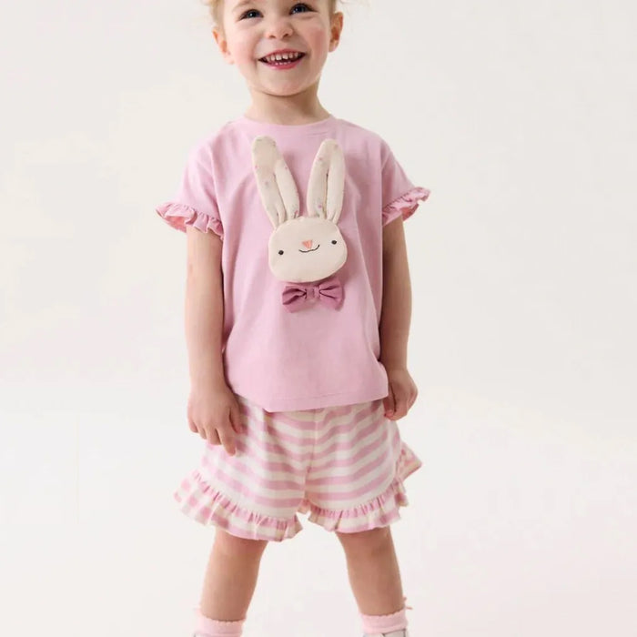 NXT Girl Rabbit Face Patch Baby Pink Two Piece Set