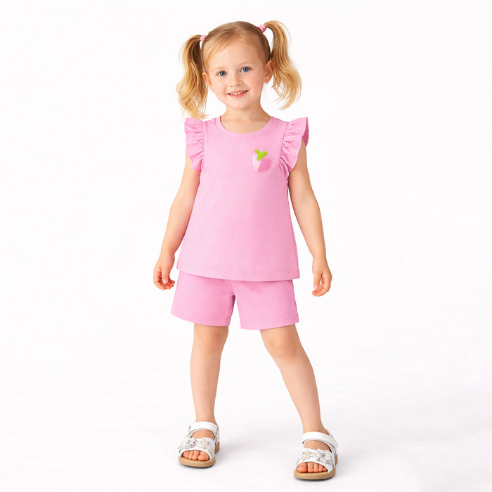 NXT Girl Strawberry Patch Pink T-Shirt With Biker Shorts Two Piece Set