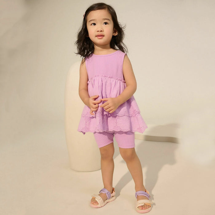 NXT Girl Purple Chicken Kari Top Frock With Shorts