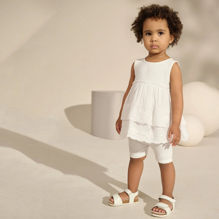 NXT Girl White Chicken Kari Top Frock With Shorts