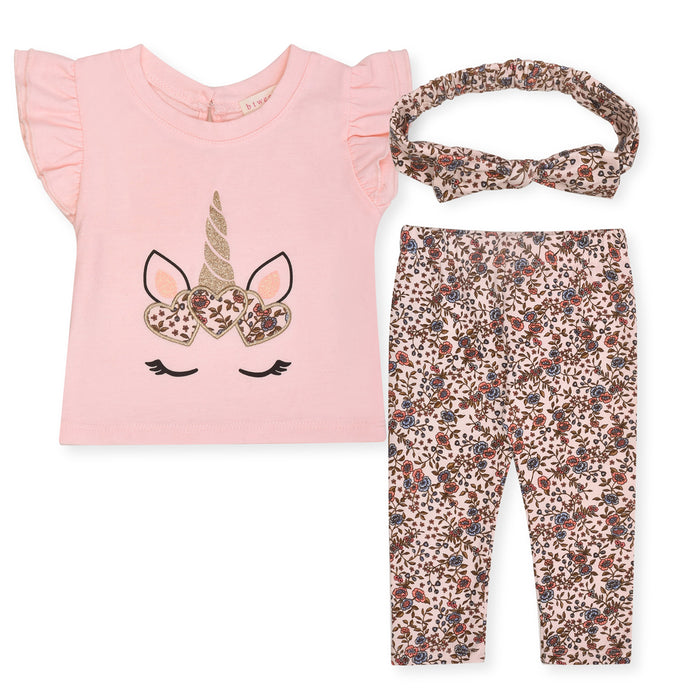 BT Girl Peach Flower Printed Two Piece Set