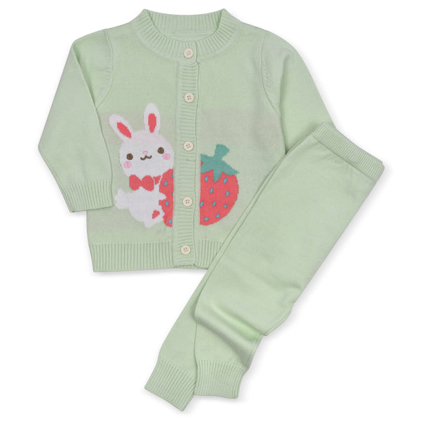 Girl Sea Green Rabbit Design Two Piece Set