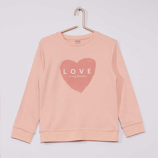 KIA BI Girl Pink Love Heart Winter T-Shirt - TinyTikes.pk