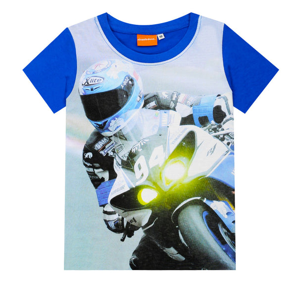 NICK Imported Soft Cotton Jersey Blue With Bike Racing Printed T-Shirt