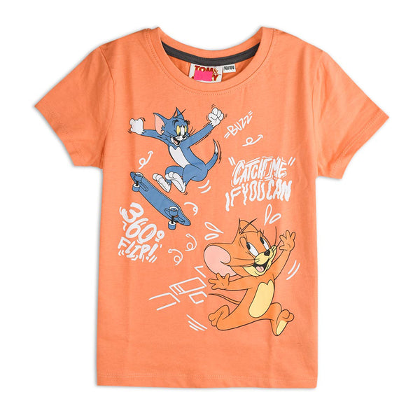 Uni Orange Tom And Jerry Print T-Shirt