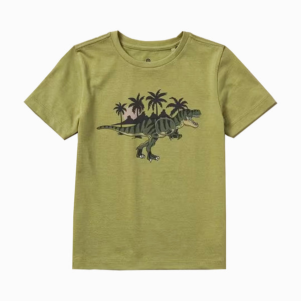 Boy Green Dinosaur Design T-Shirt