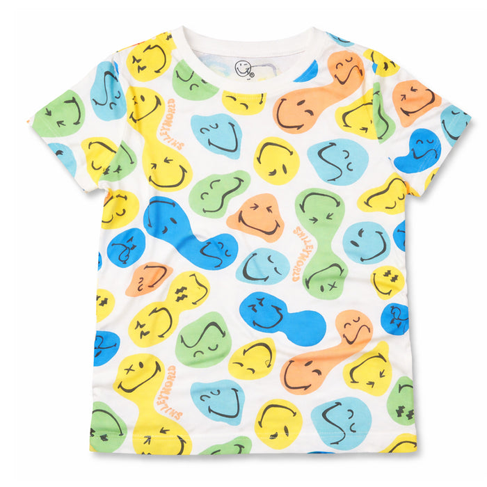 SIN SAY Boy Smiley Printed Half Sleeves Shirt