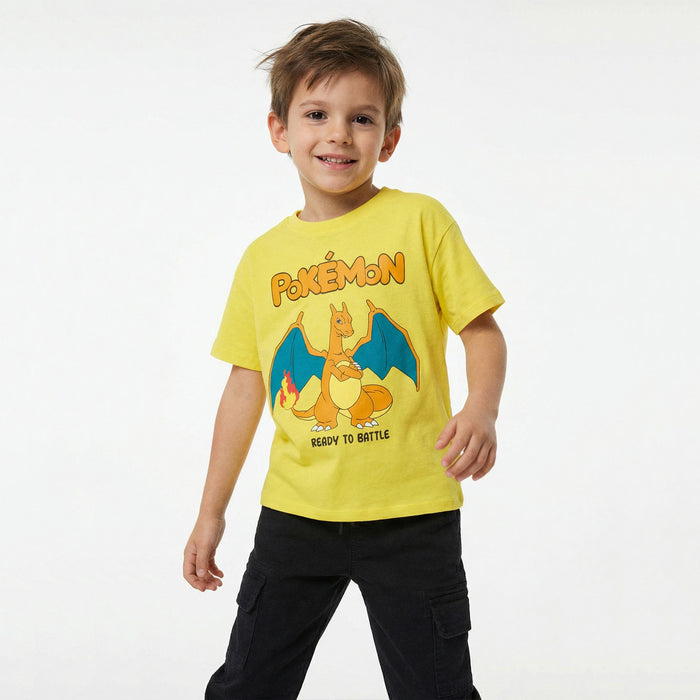 PKMN Boy Yellow Pokemon Printed T-Shirt