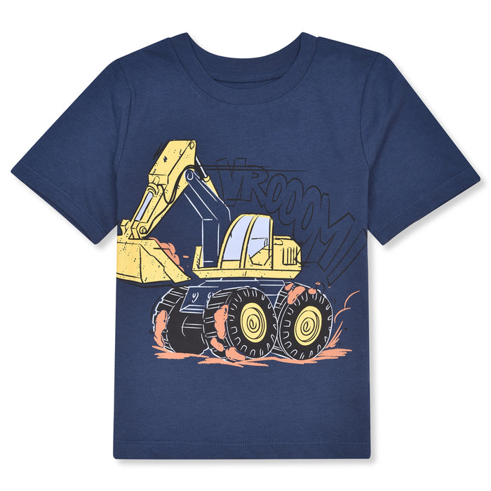 J FRESH Boy Crane Printed Navy Blue T-Shirt