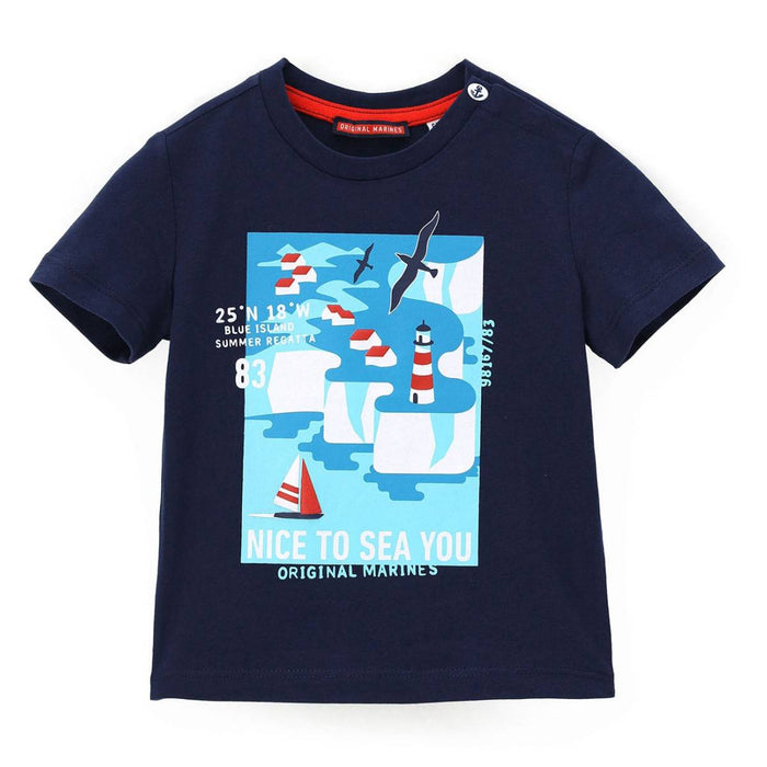 OM Boy Blue Nice To Sea You Printed T-Shirt