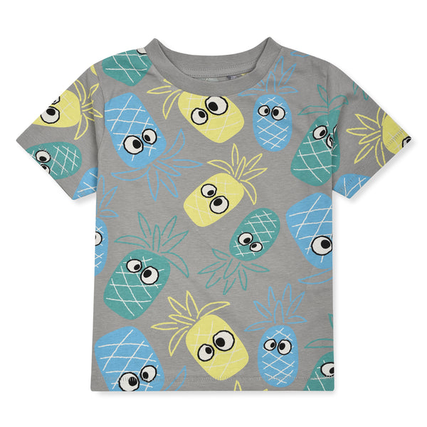C C Boy Grey Pineapple Print T-Shirt
