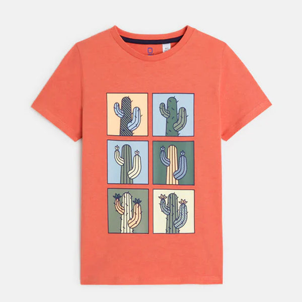 OK Boy Orange Cactus Print T-Shirt