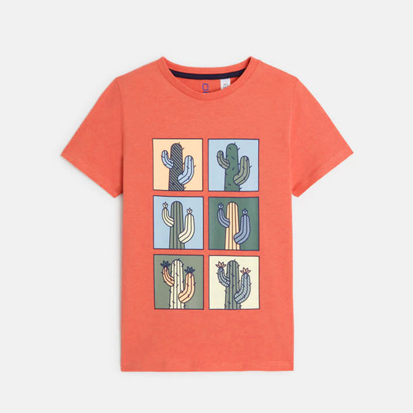 OK Boy Orange Cactus Print T-Shirt