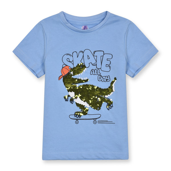 CA Boy Sky Blue Alligator Sequence T-Shirt