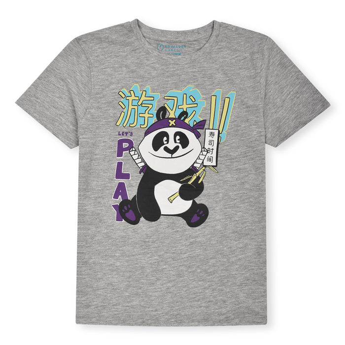 PRM Grey T-Shirt Panda Print
