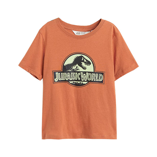 Boy Brown Jurassic World Print T-Shirt