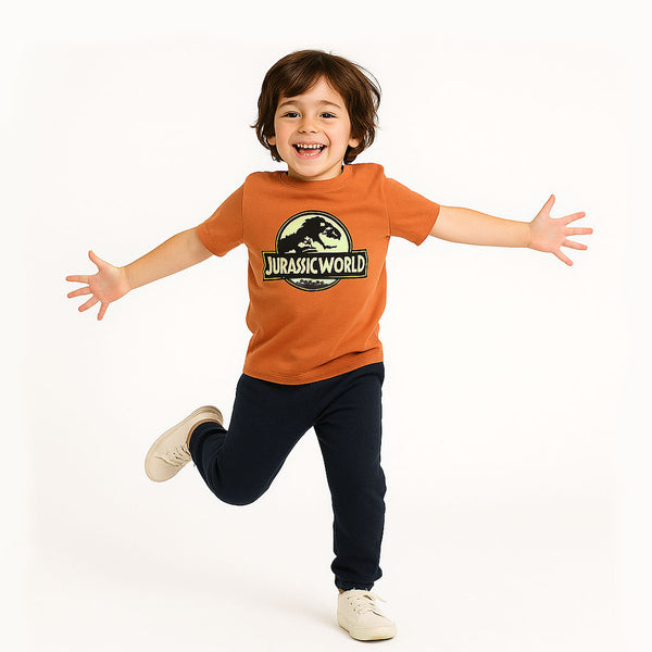 Boy Brown Jurassic World Printed T-Shirt