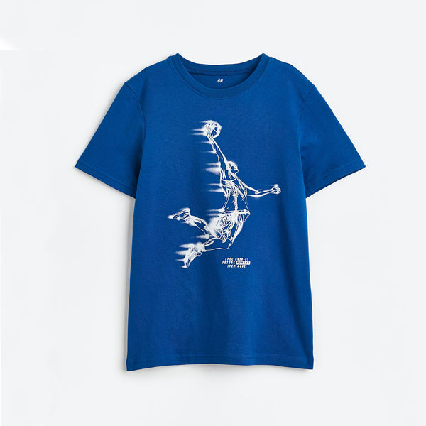 Boy Blue Basketball Play Boy Print T-Shirt