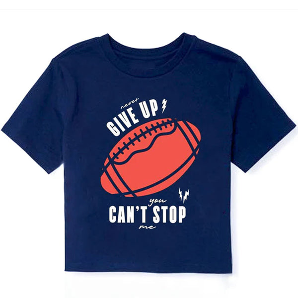 KC7 Boy Football Printed Navy Blue T-Shirt