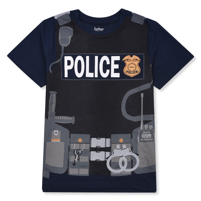 SOF TER Boy Police Designing Navy Blue T-Shirt