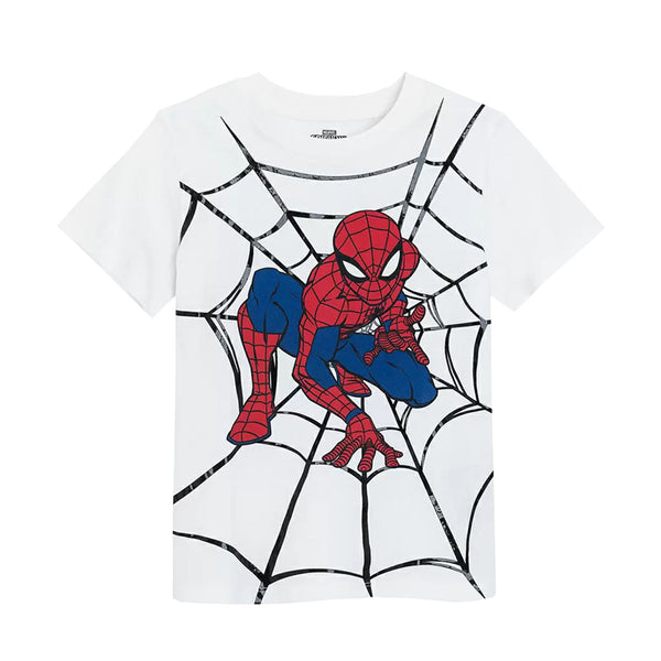 CC Boy White Spider-Men Design T-Shirt