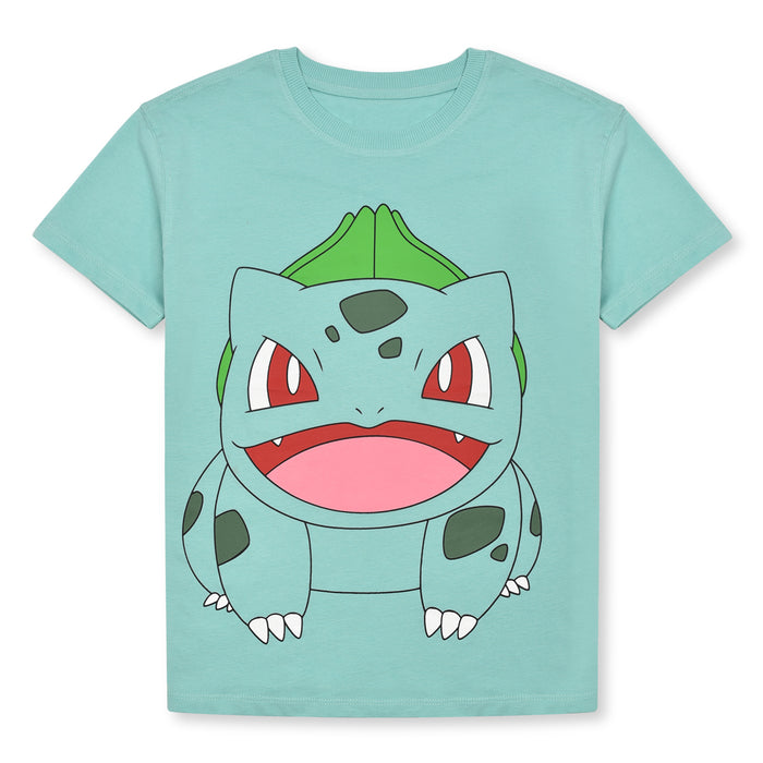 Boy Sea Green Pokémon Character Printed T-Shirt