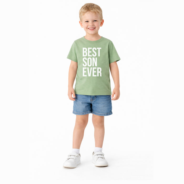 KIDS Boy Best Son Ever Printed Green T-Shirt