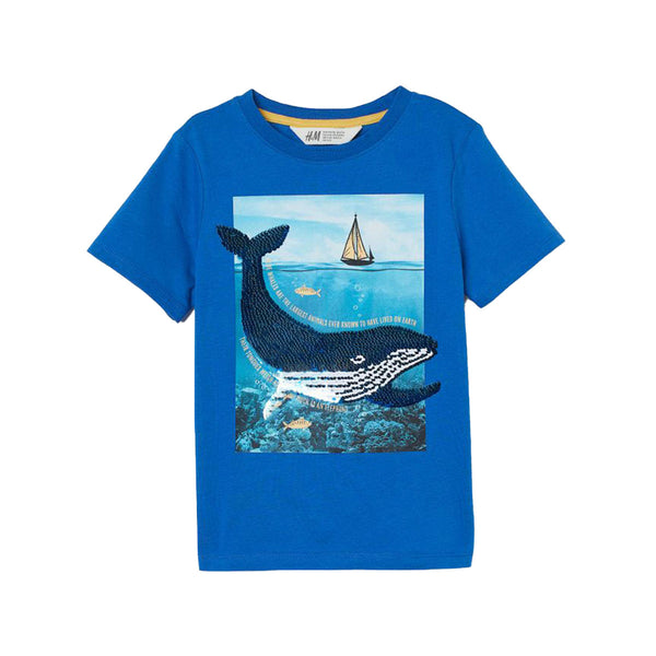 NXT Boy Blue Whale Print T-Shirt