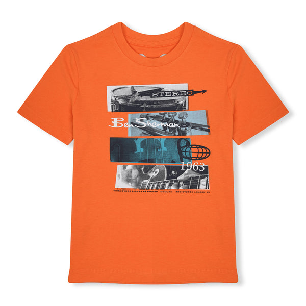 BEN Imported Soft Cotton Jersey Orange With Stereo Printed T-Shirt