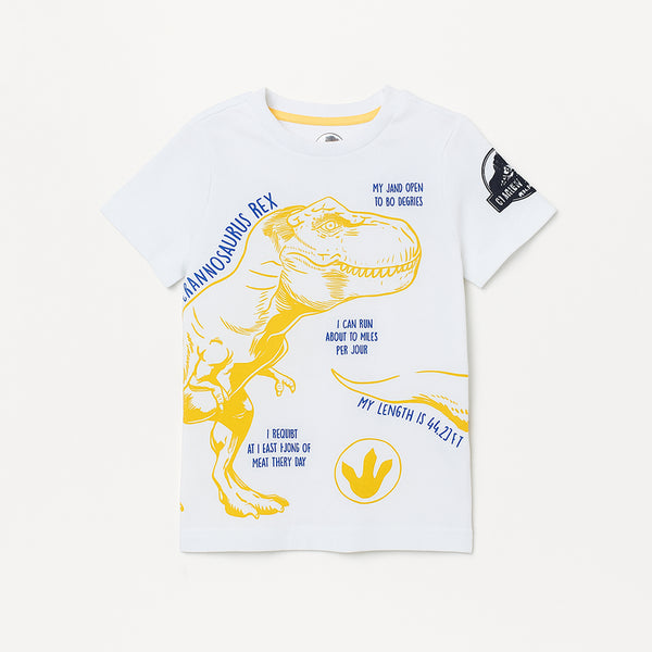 Boy White Dinosaur T-Shirt