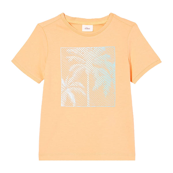 SOliver Jersey Organic Cotton Orange T-Shirt With Palm Tree