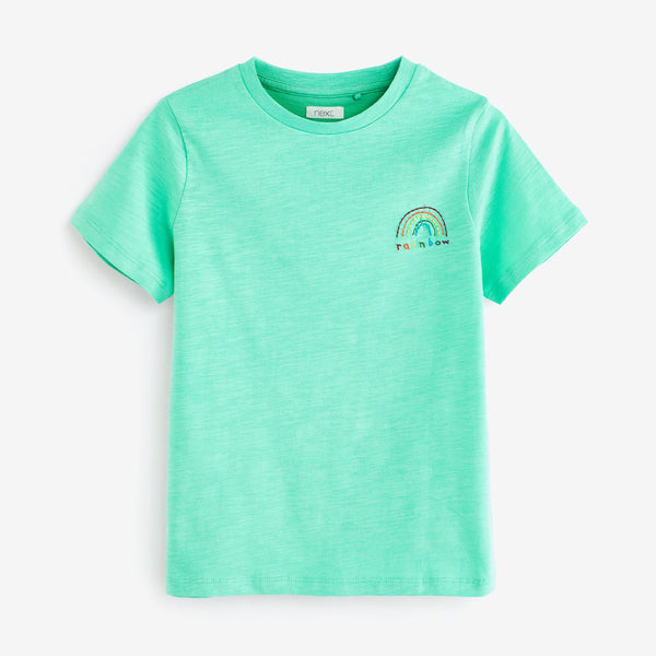 NXT Boy Green T-shirt With Rainbow Embroidery
