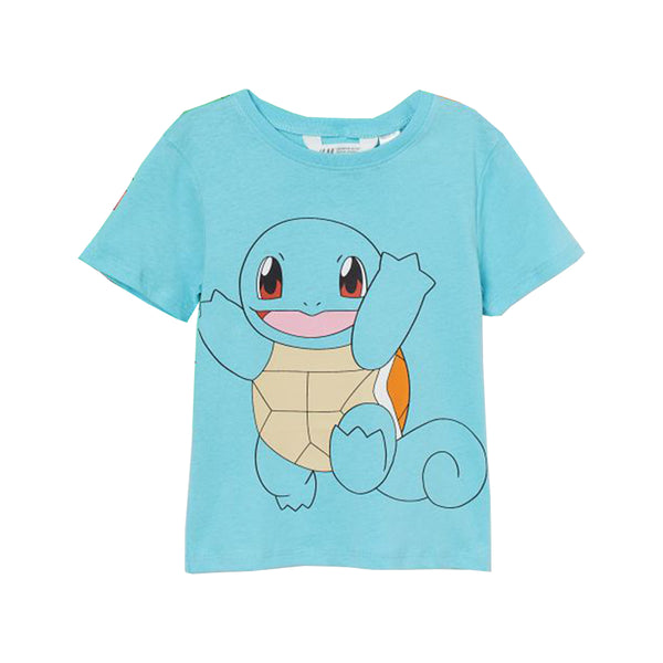 HM Boy Sky Blue Pokémon Character Print T-Shirt