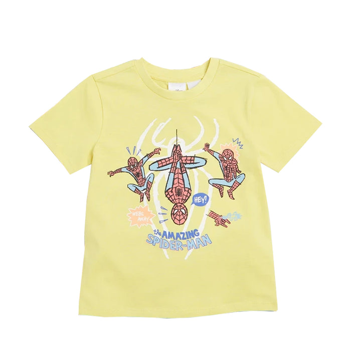 MAR VEL Boy Green Spiderman Printed T-Shirt