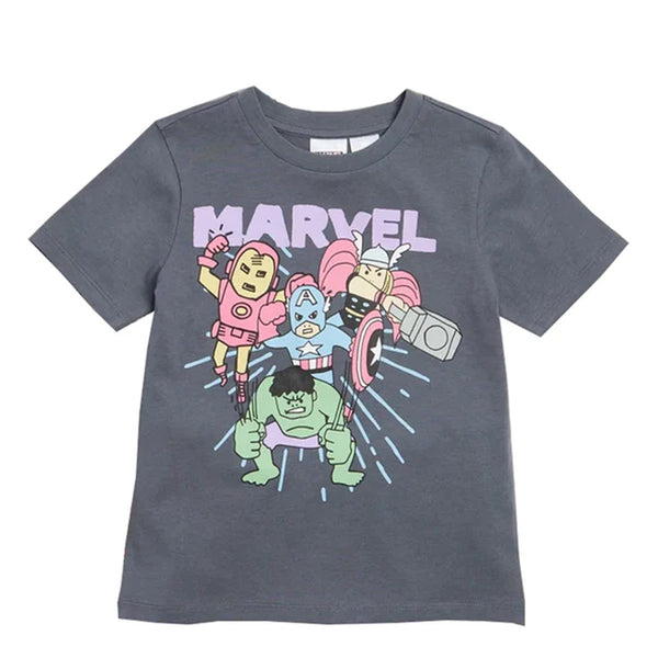 Boy Black Marvel Printed T-Shirt