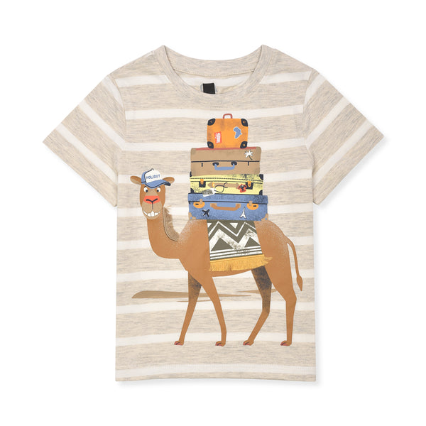 CA Boy Off White Camel Printed T-Shirt