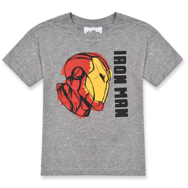 Boy Grey Avengers Character Print T-Shirt