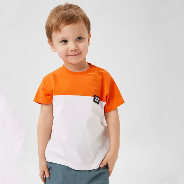 Boy White Baby Go Trend Print T-Shirt