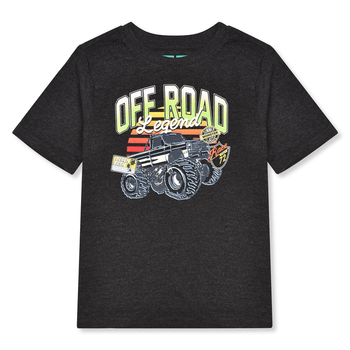 Boy Black Monster Truck Printed T-Shirt