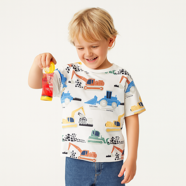 HM Boy White Crane Printed T-Shirt