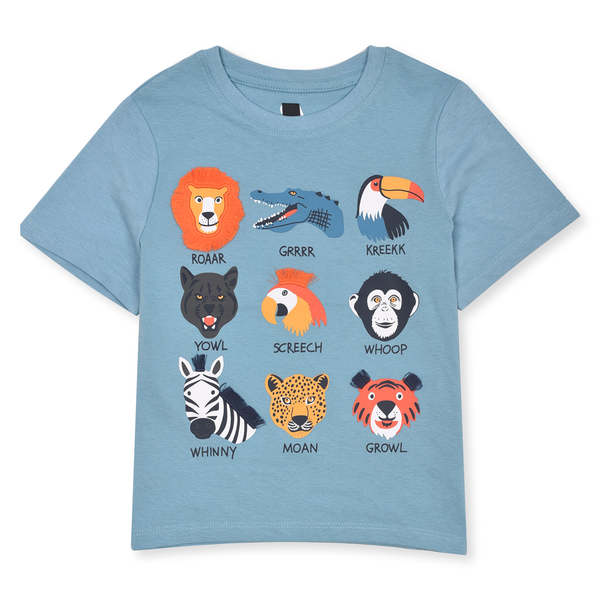 CA Boy Sea Green Animals Print T-Shirt