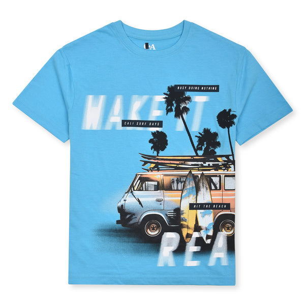 CA Boy Sky Blue Van Printed T-Shirt