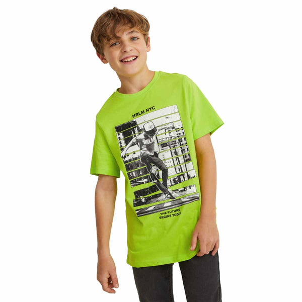 CA Boy Green Boy Skate Print T-Shirt