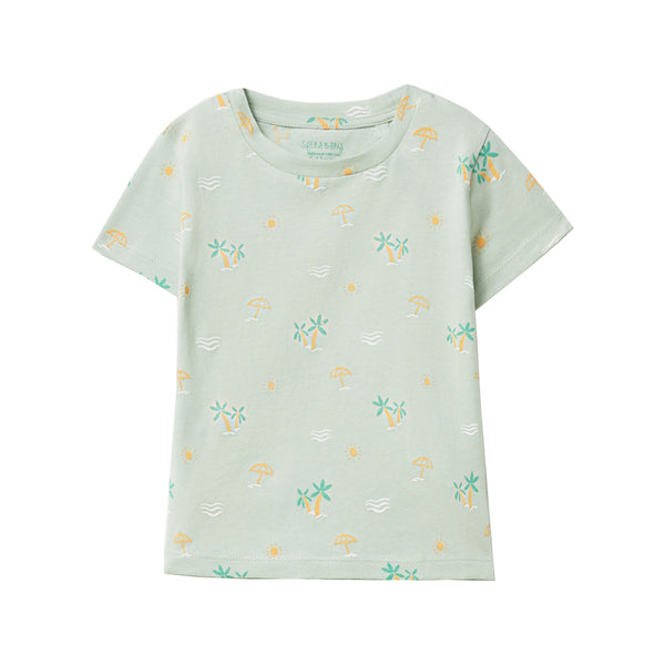 SFERA Uni Sea Green Tree Print T-Shirt