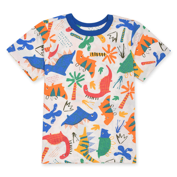 REX Boy White Dinosaur Designing T-Shirt