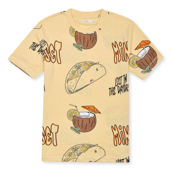 SFERA Boy Cream Color Coconut Design T-Shirt