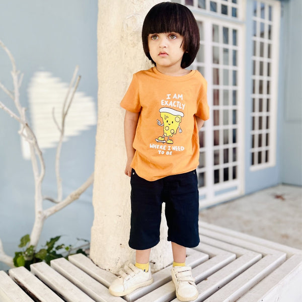 Sin Say Boy Mustered Pizza T-shirt