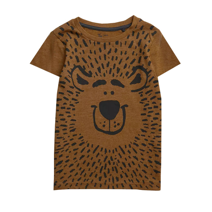 TU KIDS Boy Brown Bear Graphics T-Shirt