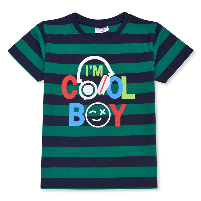 SALT & PEPPER Green Lining I Am Cool Boy Printed T-Shirt